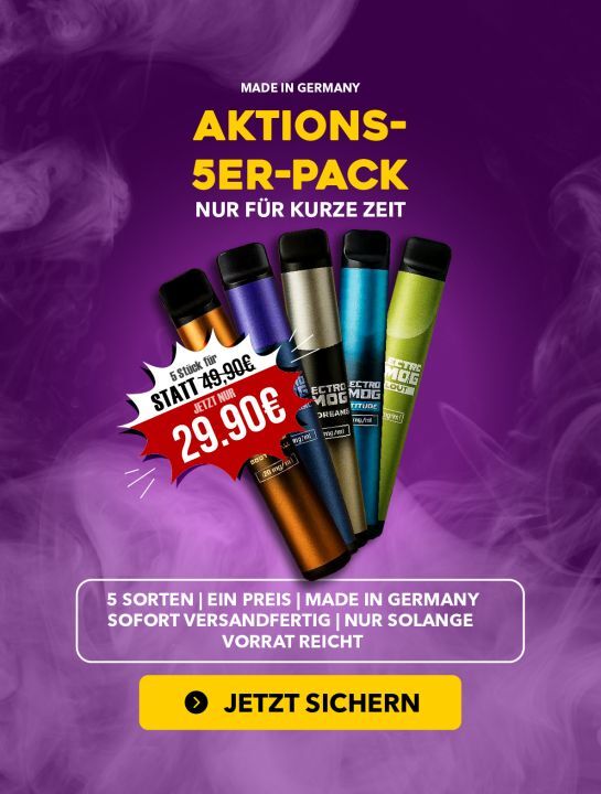 FLER Electro Smog – 5er Einweg E-Zigaretten Sparpack