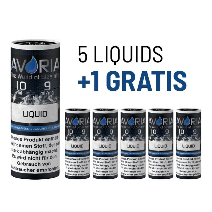 5x10ml Liquid-Bundle + 1 Gratis Liquid - 9mg