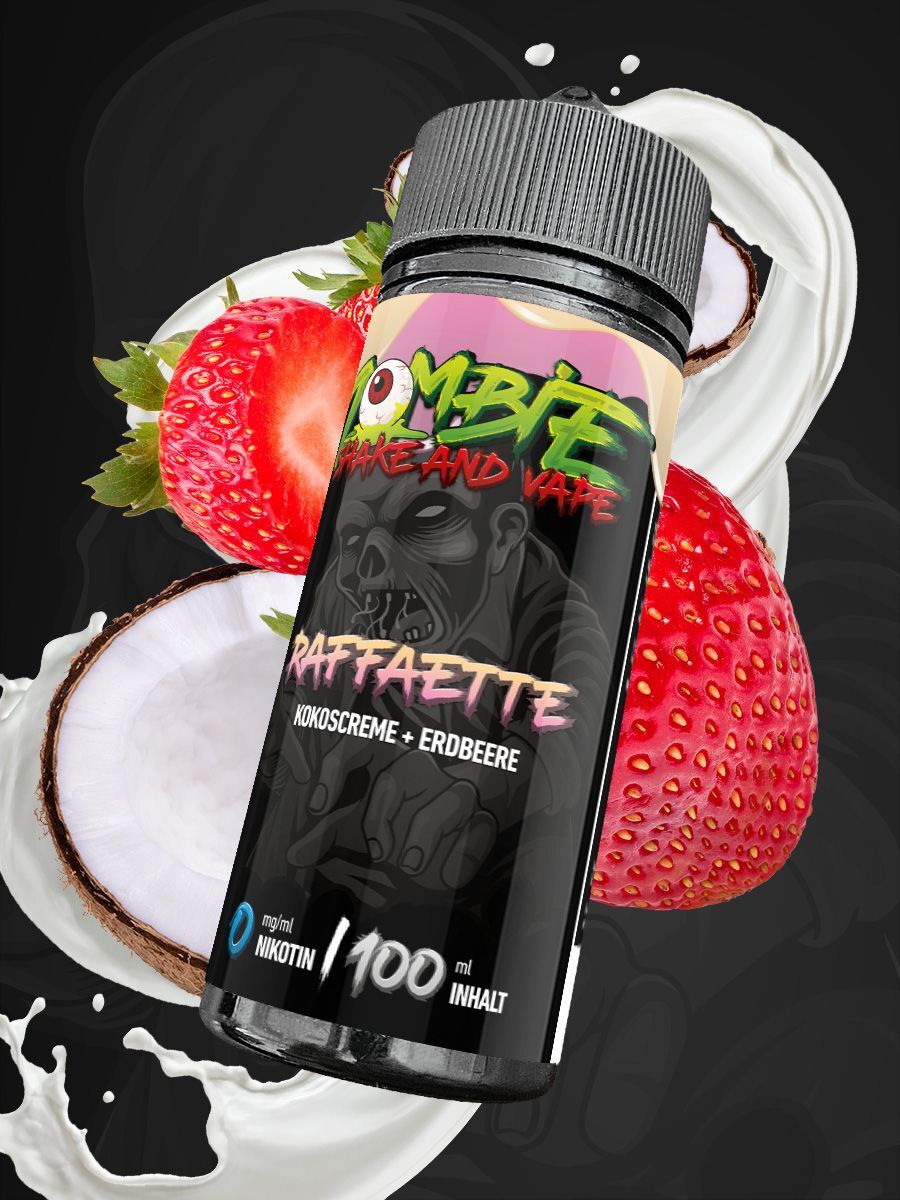 Zombie Raffaette Shortfill Liquid 100ml  Erdbeere & Kokoscreme
