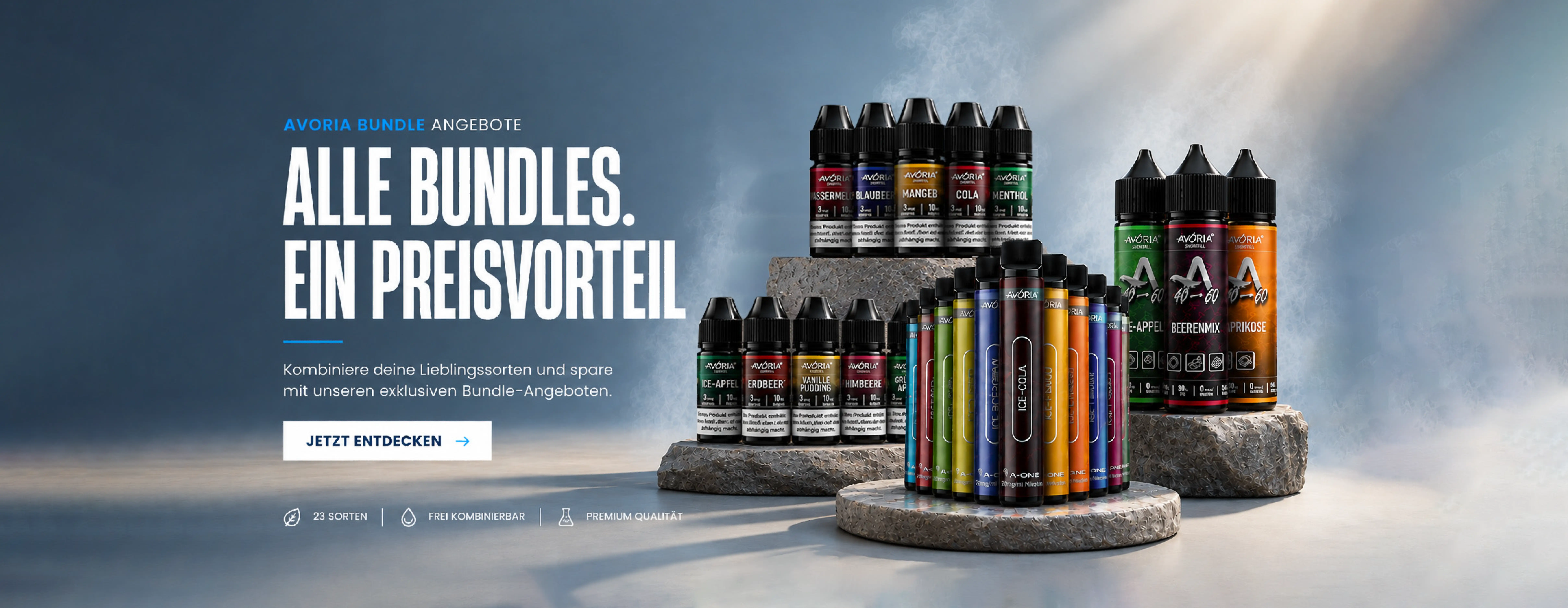 Avoria Bundle-Angebote mit Liquids und E-Zigaretten
