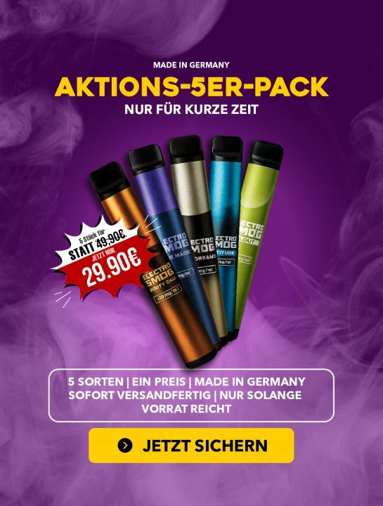 FLER Electro Smog – 5er Einweg E-Zigaretten Sparpack