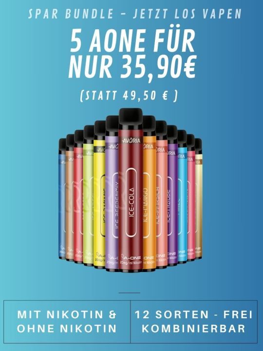 A-ONE 600 - Einweg E-Zigaretten Bundle 5er Sparpack