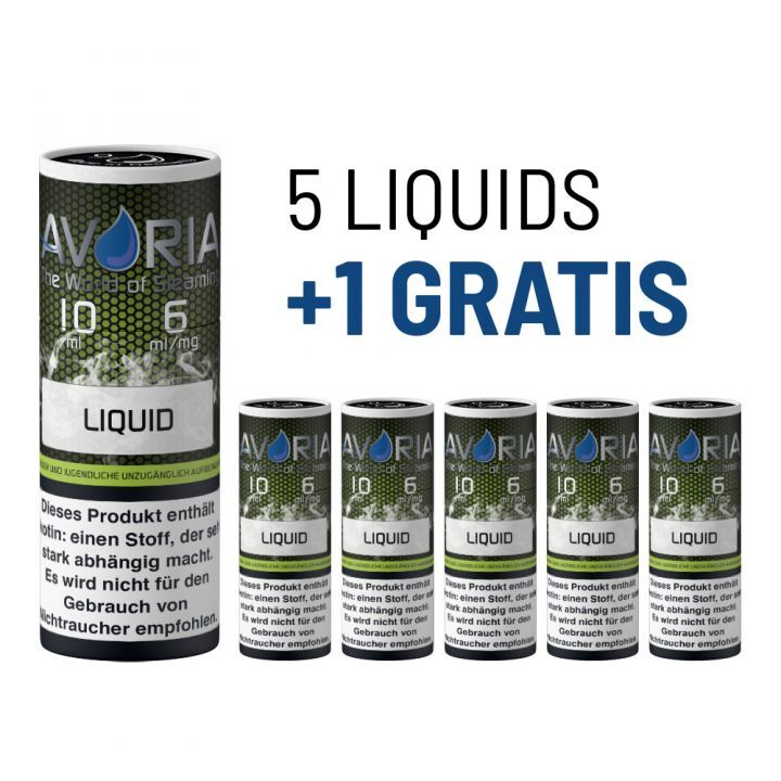 LIQUID BUNDLE 5+1 GRATIS Paket - 6mg (10ml Flaschen)