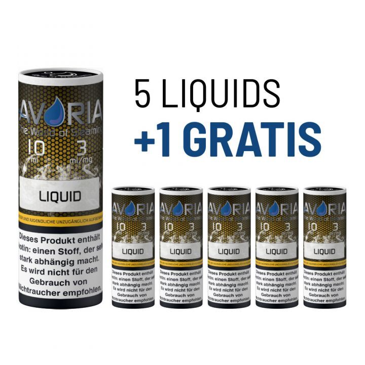 5x10ml Liquid-Bundle + 1 Gratis Liquid - 3mg